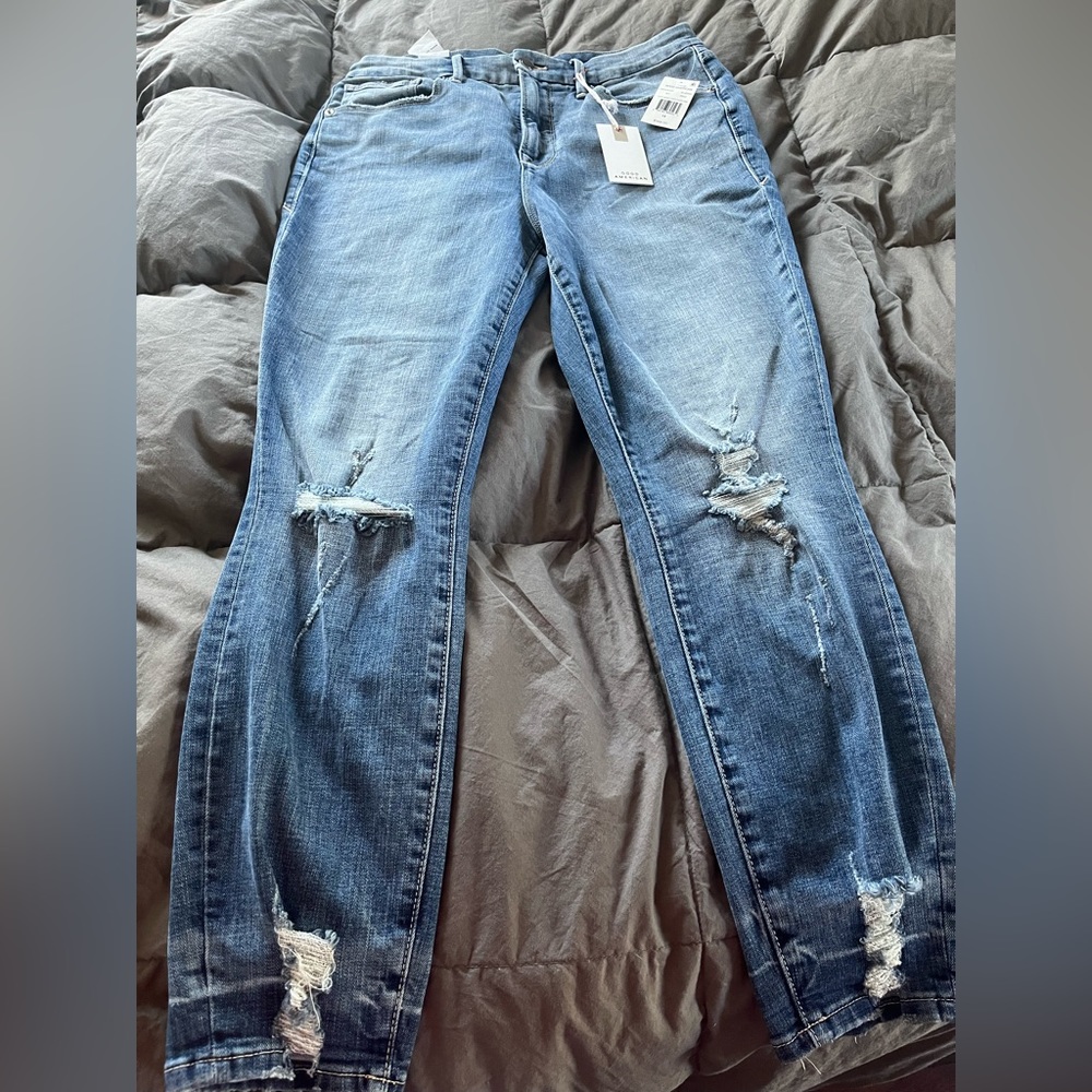 Good American high rise skinny crop jeans